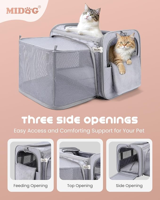 MIDOG Cat Carrier Soft for Small to Medium-Sized Cats, TSA Airline Approved - Image 3