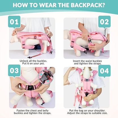 Lukovee Dog Backpack Carrier, Legs Out Easy-fit Dog Front Carrier - Image 6