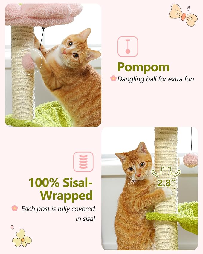 Flower Cat Tree, Large Hammock for Indoor Small Cats, Cute Cat Tree - Image 8