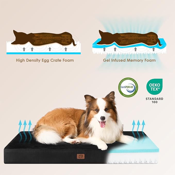 EHEYCIGA Waterproof Dog Bed Orthopedic 41"x27", Memory Foam Pet Bed - Image 4