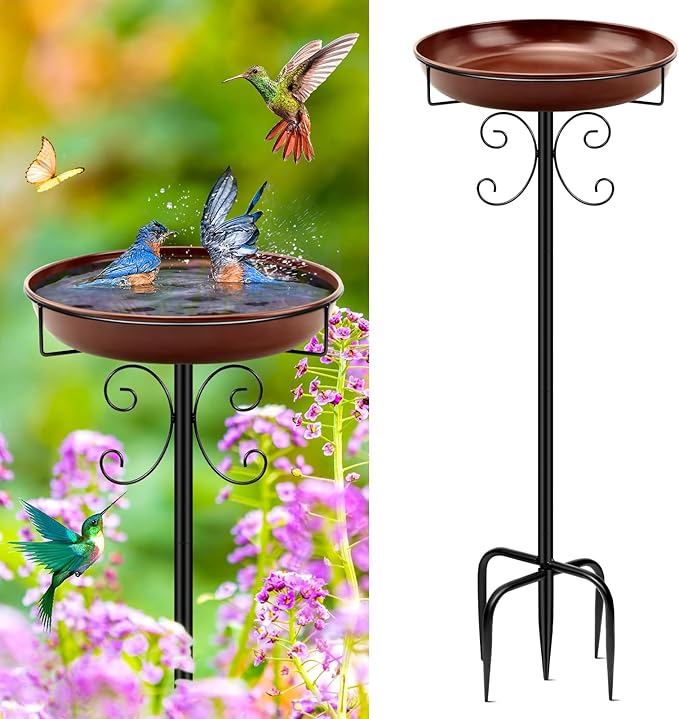 Daoeny Heavy Duty Bird Baths for Outdoors, 35In Outdoor Freestanding Birdbaths by Daoeny