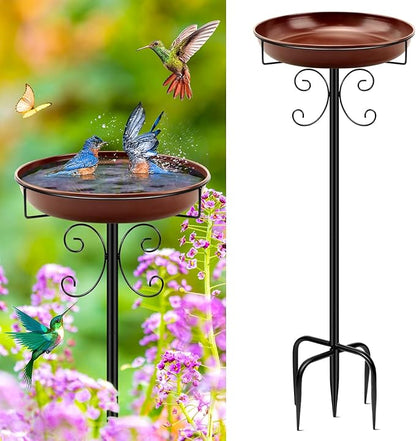 Daoeny Heavy Duty Bird Baths for Outdoors, 35In Outdoor Freestanding Birdbaths by Daoeny