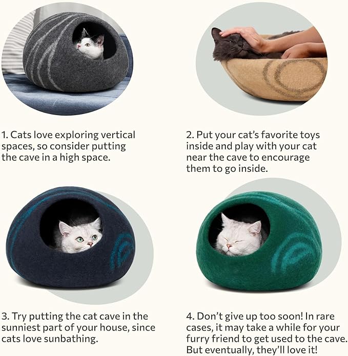 MEOWFIA Cat Cave – Premium Felt Cat Bed - Image 7