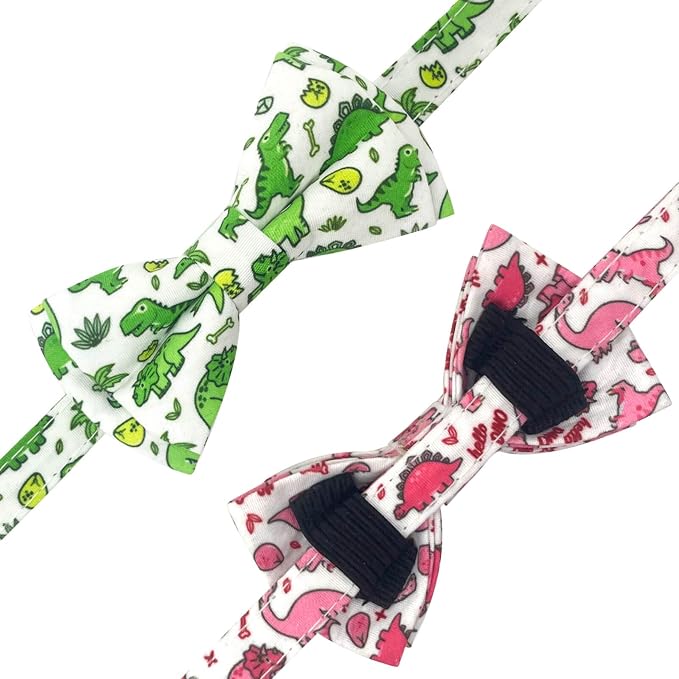 2 Pack Cotton Cat Collar with Bow Tie and Bell - Image 5