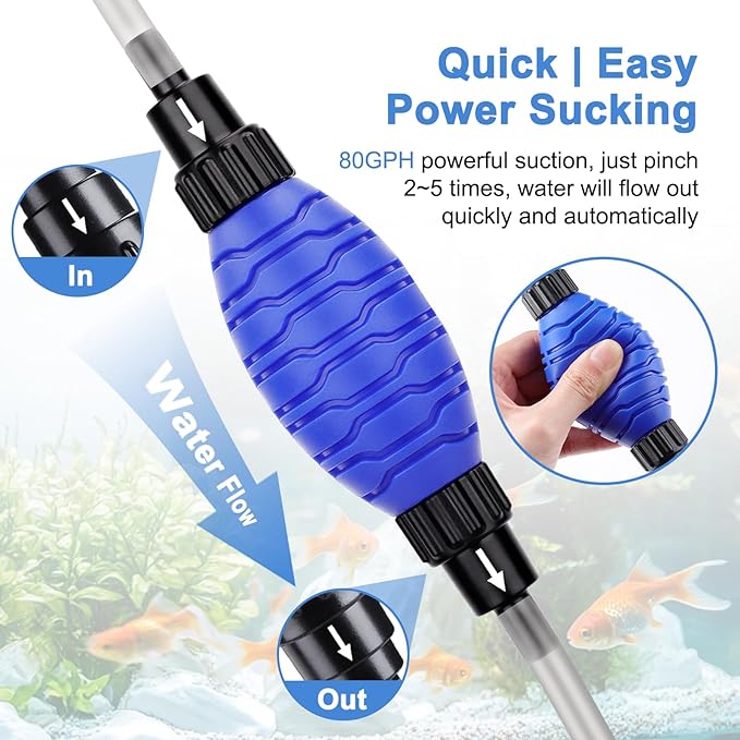 fishkeeper Quick Aquarium Siphon Pump Gravel Cleaner - Image 3