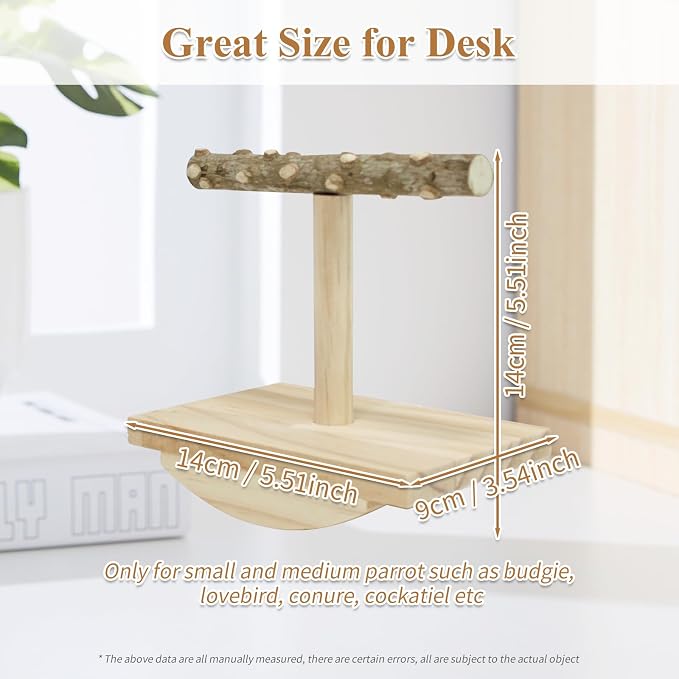 Natural Wood Bird Perch Stand, Rocking Perch - Image 4