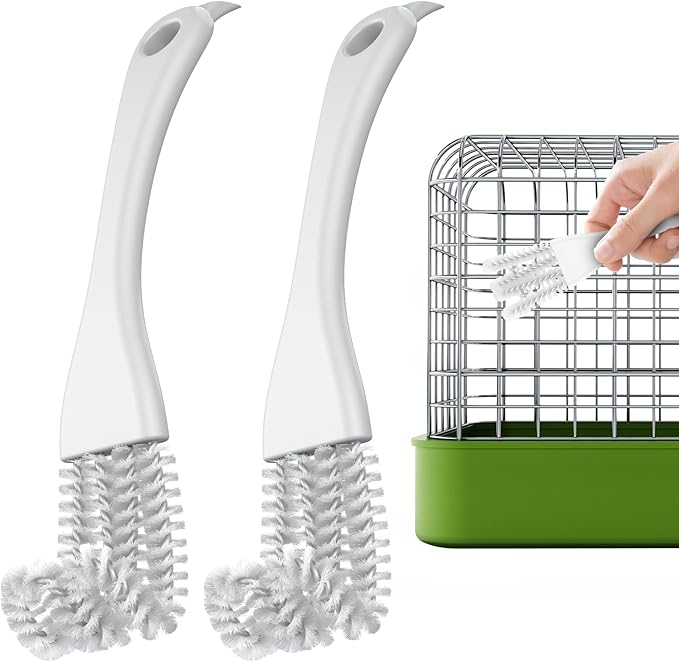 Pawfly 2 Pcs Bird Cage Cleaner Brush, 2-in-1 Bird Cage Cleaning Brush, Bird by Pawfly