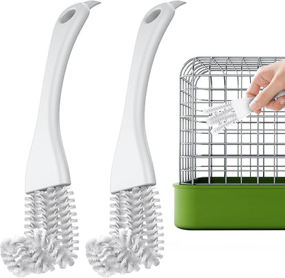Pawfly 2 Pcs Bird Cage Cleaner Brush, 2-in-1 Bird Cage Cleaning Brush, Bird by Pawfly