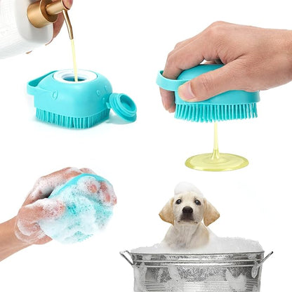 6Pcs Silicone Pet Grooming Set: Bath Massage Dispenser Brush, Finger Toothbrush - Image 2
