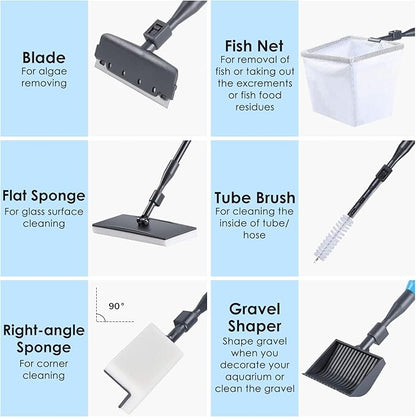 AquaMiracle 6 in 1 Aquarium Cleaning Tool Kit Fish Tank Cleaning Kit - Image 3