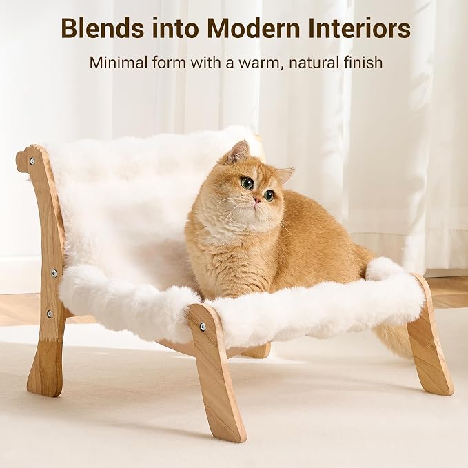 Solid Wood Cat Couch Bed for Indoor Cats, Modern Cat Sofa - Image 8