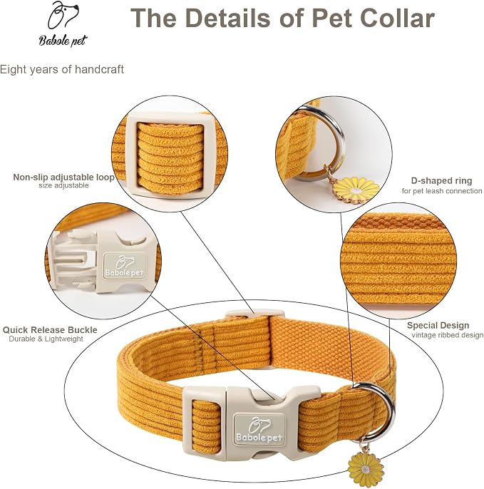Cute Corduroy Dog Collar - Image 3