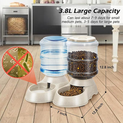 2 Pack Automatic Cat Feeder and Water Dispenser in Set Pet Food Bowl - Image 4