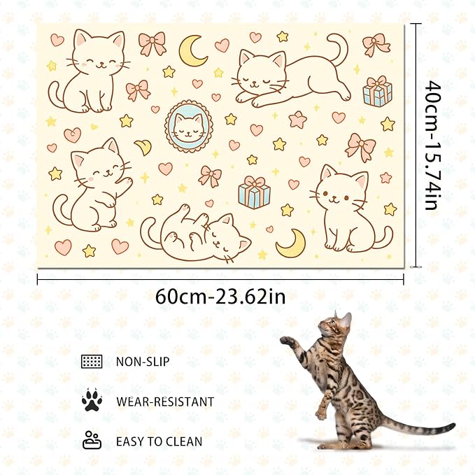 Cute Sweet Cat Food Mat for Dog Food Mat Food and Water Bowl Pet Feeding Bowl - Image 4