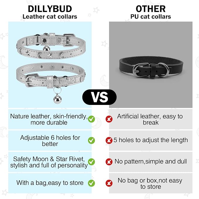 Leather Cat Collars for Boy Girl Cats - Image 5