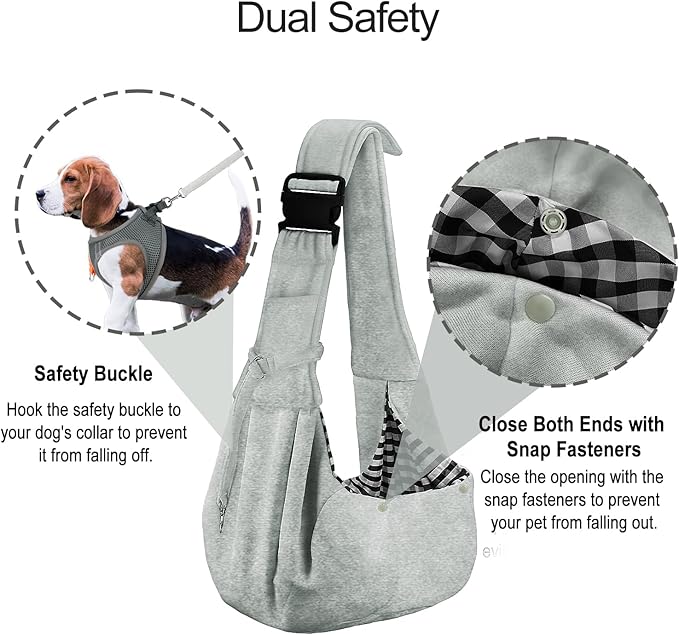 PETLOFT Reversible Small Dog Cat Sling Carrier, Adjustable Hands Free Cross - Image 4