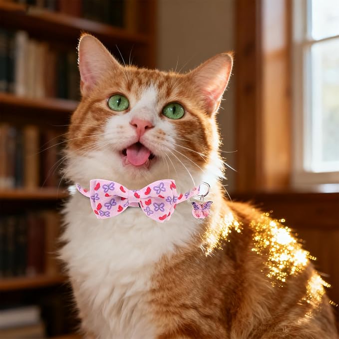 Breakaway Cat Collar with Removable Bow Tie and Bell, Cute Multi-Style Patterns - Image 6