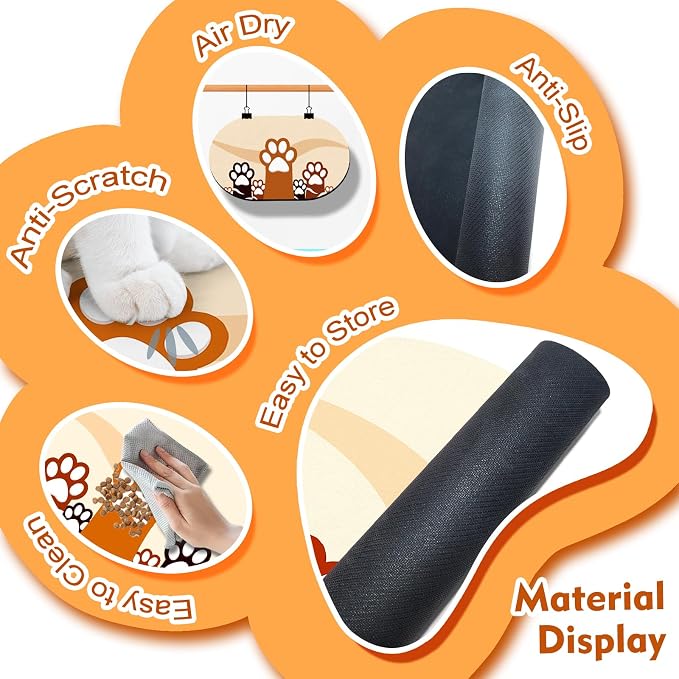Cat Food Mat 24''x16'', Absorbent Cat Mats - Image 4