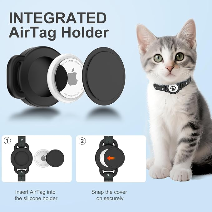 Airtag Cat Collar Breakaway, Reflective Cat Collar - Image 7