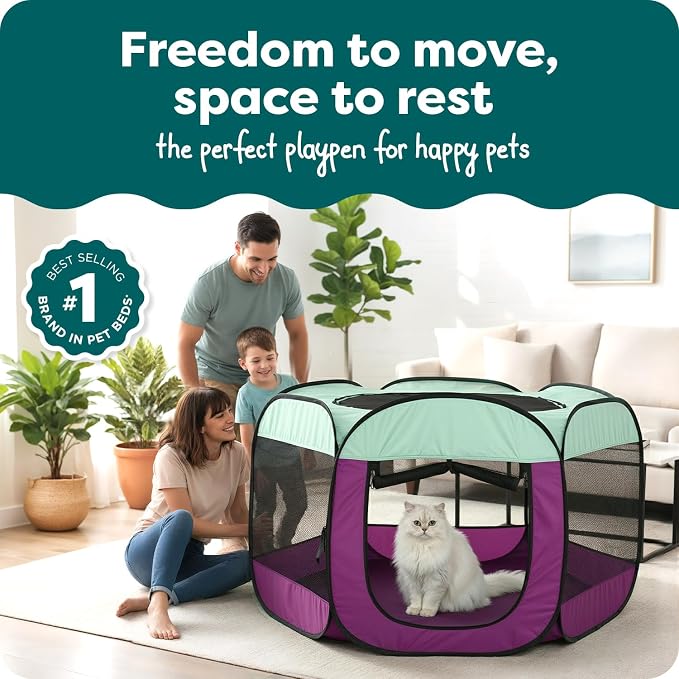 FurHaven Portable Pet Playpen for Dogs & Cats, Foldable Indoor Kitten Playpen - Image 2
