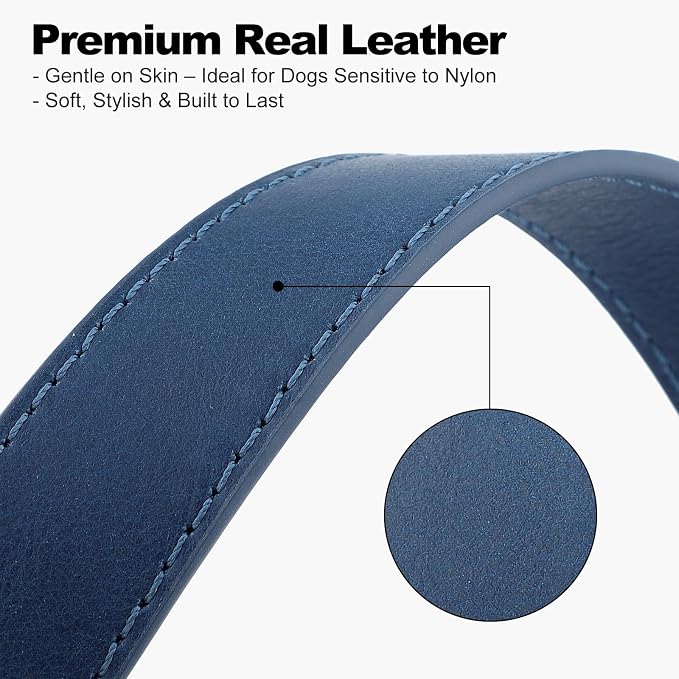 Plutus Pet Genuine Leather Dog Collar – Adjustable Pet Collar - Image 4
