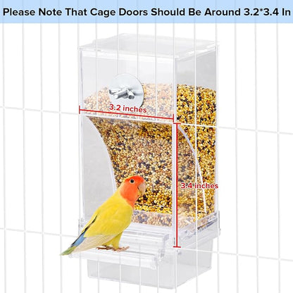 No Mess Bird Feeder Water Dispenser Set, Parakeet Cage Accessories, Bird Feeder - Image 5