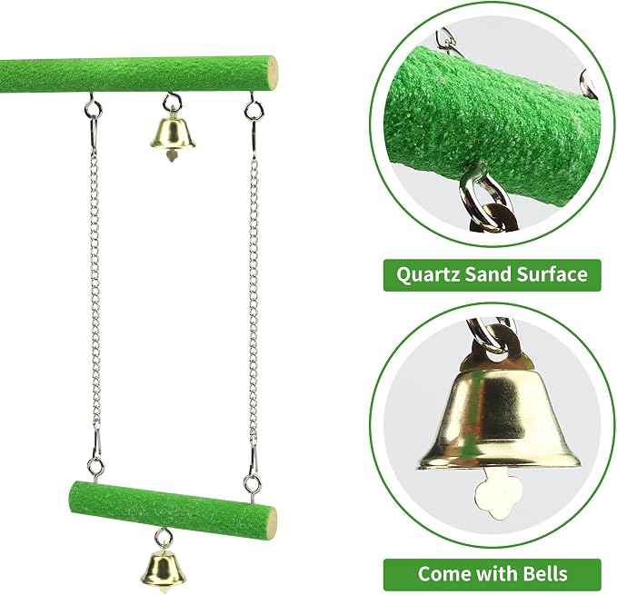 Bird Perches for Cage, Natural Wood Platform Bird Swing Bird Perch Stand Paw - Image 3