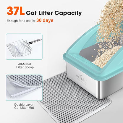 Stainless Steel Litter Box | XL Enclosed Cat Litter Boxs - Image 3