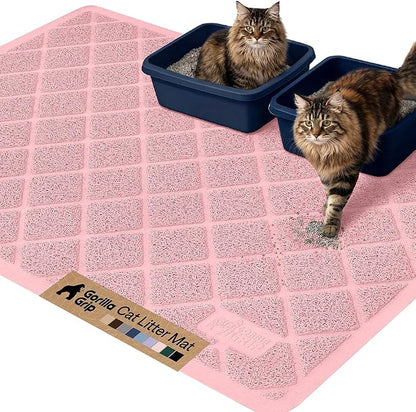 GORILLA GRIP Cat Litter Box Mat, Water Resistant, US Designed Kitty Litter by GorillaGrip