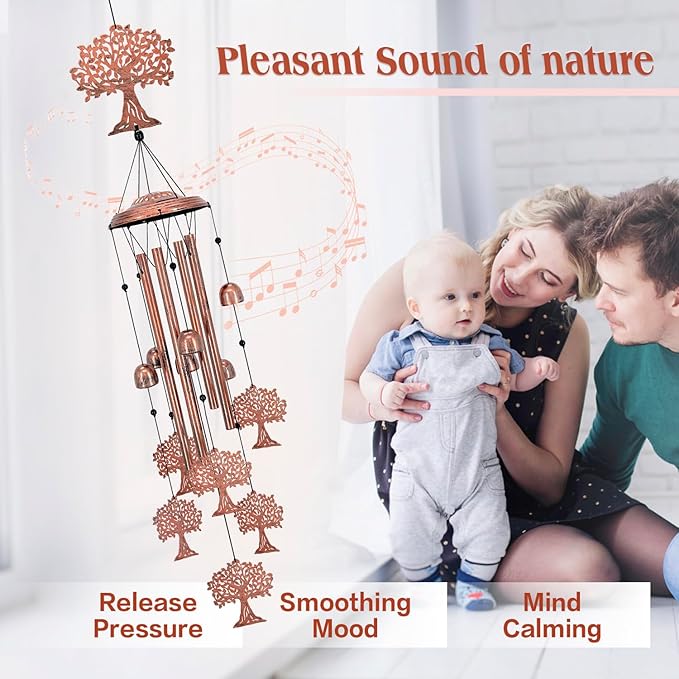 Tree of Life Wind Chimes for Outside, Tree of Life Gifts for Women/Men/Sympathy - Image 3