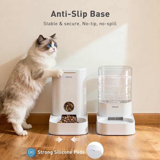 PAWGETHER® 2 Pack Gravity Cat Feeder and Water Dispenser 1 Gallon/3.5L - Image 9