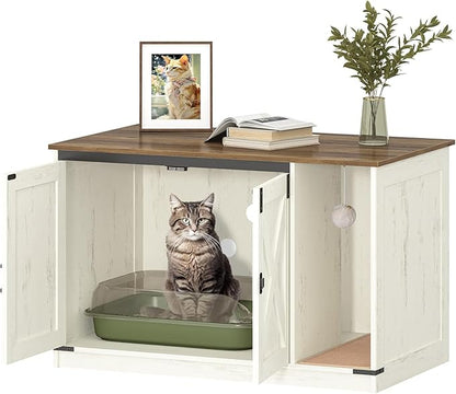 Cat Litter Box Enclosure, Hidden Litter Box Cabinet Furniture - Image 9