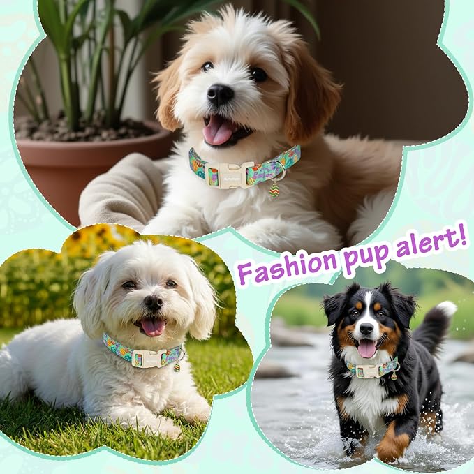 Easter Dog Collar for Small Dogs, Adjustable Green Small Dog Collar - Image 5