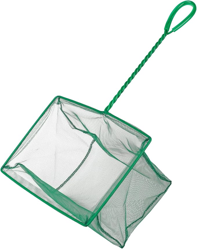 Pawfly Aquarium Fish Net with Braided Metal Handle Square Net with Soft Fine by Pawfly