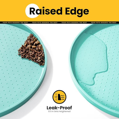 Dog Food Mat, Raised Edges Pet Food Mats - Image 2
