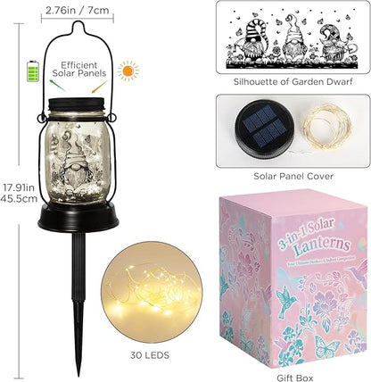 kyoryuger Gnome Gifts for Women/Men Gnome Lovers Solar Lantern Mom Birthday - Image 7