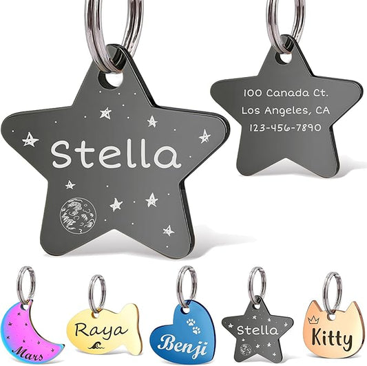Anavia Small Size Dog Cat ID Tags, Small/XS Personalized Color Plated Stainless by Anavia