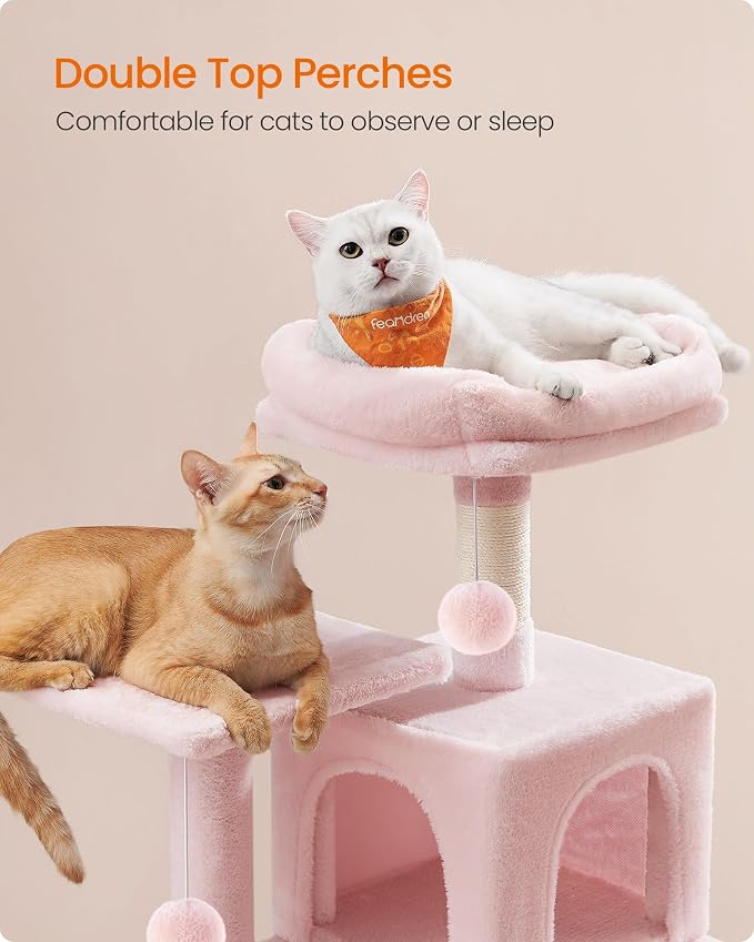 Feandrea Cat Tree, 44.1-Inch Cat Tower, Plush Multi-Level Condo - Image 3