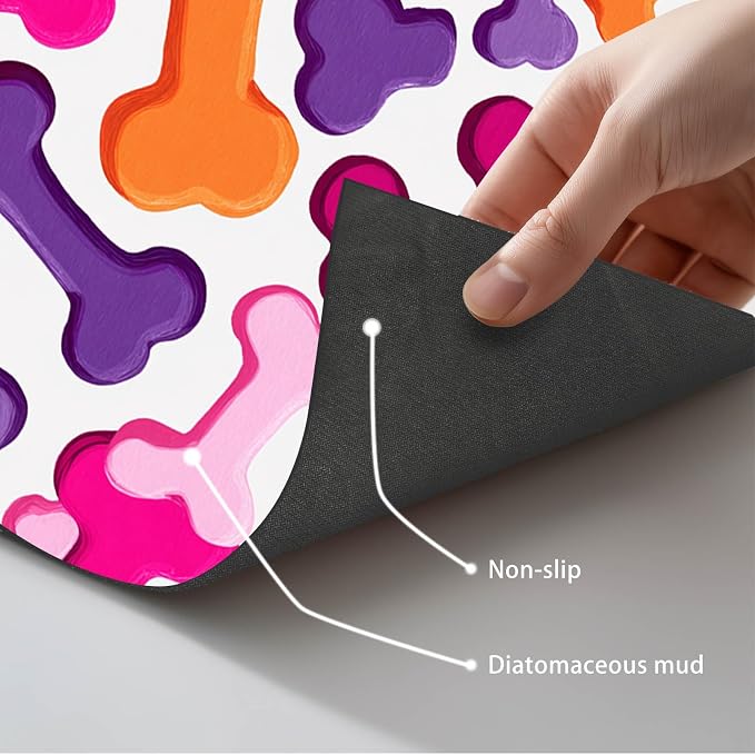 Colorful Dog Bone Pattern Pet Food Mat - Image 5