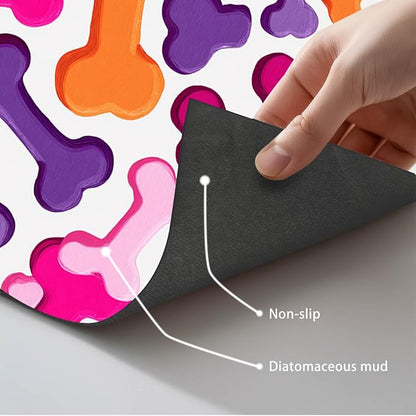 Colorful Dog Bone Pattern Pet Food Mat - Image 5