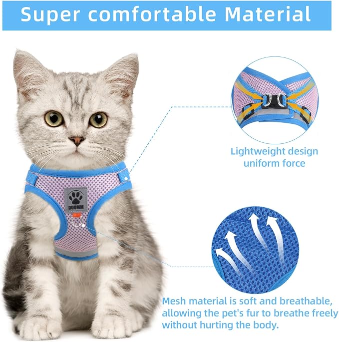 Cat Vest Harness and Leash Set for Walking Escape Proof, Adjustable Kitten - Image 2