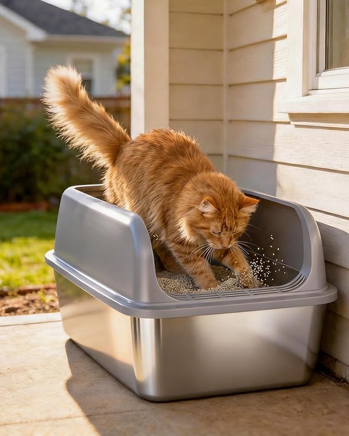 Stainless Steel Cat Litter Box, Metal Litter Box - Image 9
