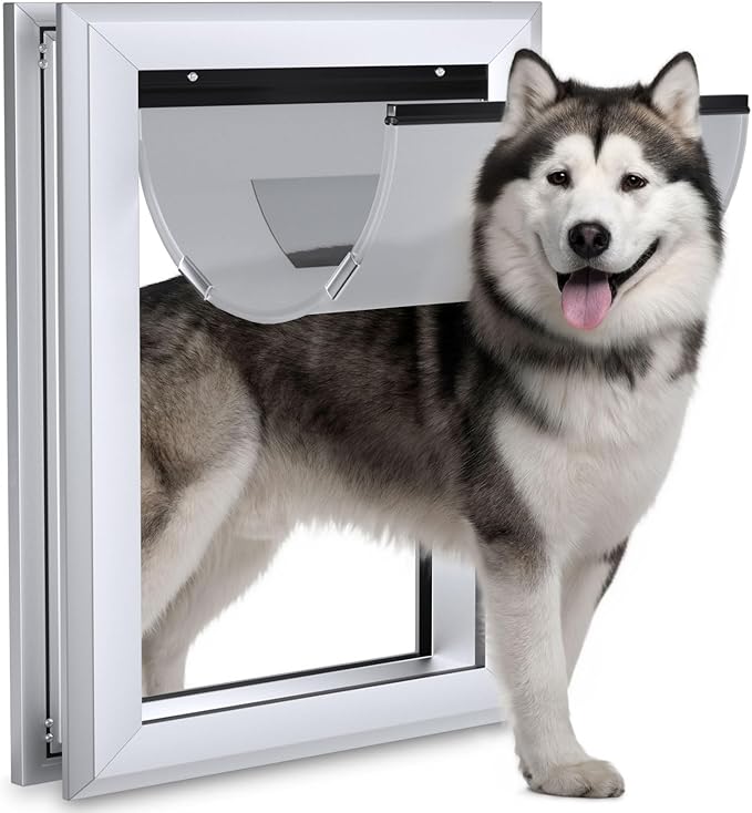 Ownpets Aluminum Extra Large Dog Door, Pet Door by Ownpets