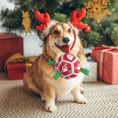 QDAN Small Christmas Dog Toys, Soccer Ball - Image 2