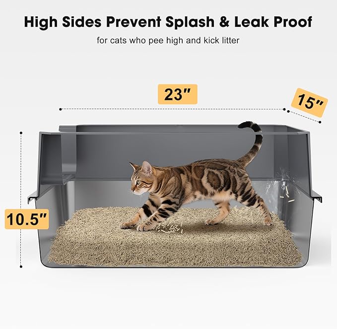 FURTIME Stainless Steel Litter Box - Image 3