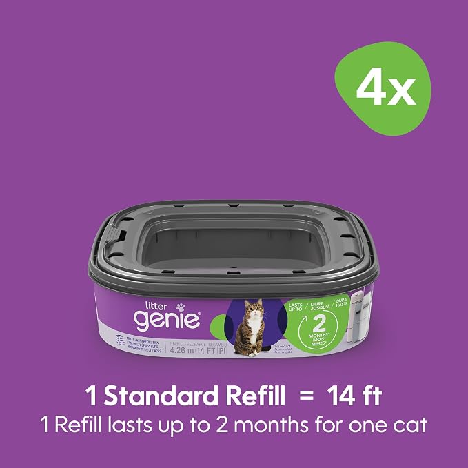 Litter Genie Refill Bags | Standard 4-Pack, 56 total ft | Up to 8 Months of - Image 2