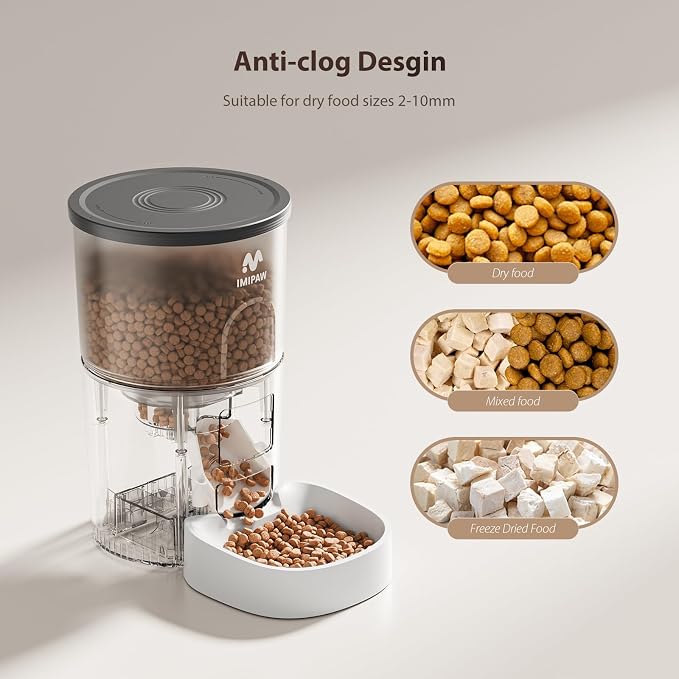 IMIPAW Automatic Cat Feeder and Water Fountain, Timed Dry Food Dispenser - Image 9