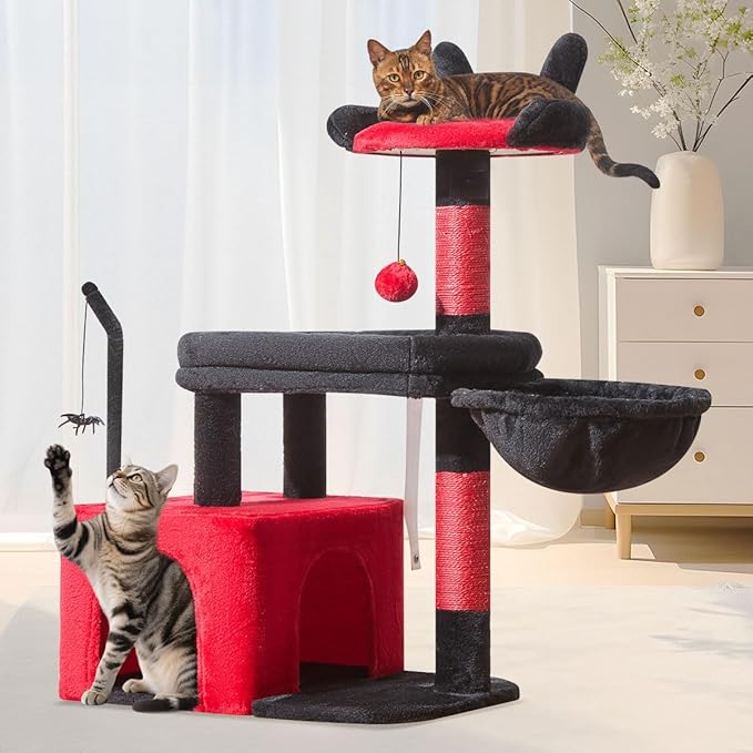 Taoqimiao MS043BR Cat Tree, 32.2-Inch Cat Tower by Taoqimiao