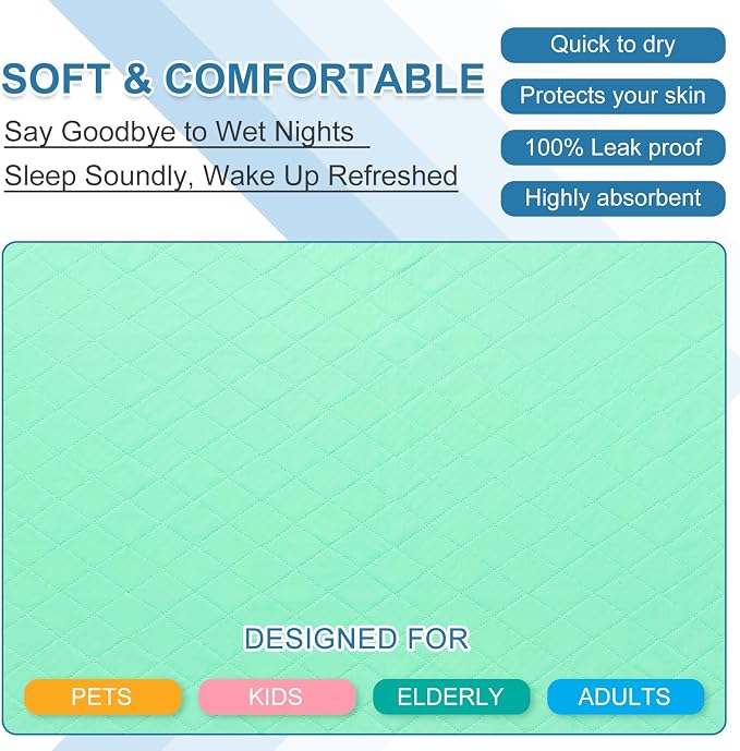 OUTCREATOR® Washable Bed Pads 34" x 56", Incontinence Mattress Protector - Image 5