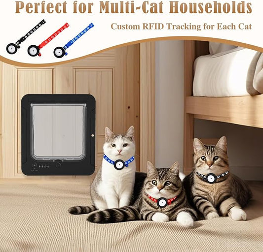 Smart Cat Door for Interior & Exterior, Flap Opening is 7.67’’ by 7'', RFID Cat - Image 2